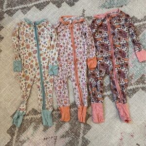 Floral Bamboo Onesies - set of 3 - In My Jammers 12-18 month